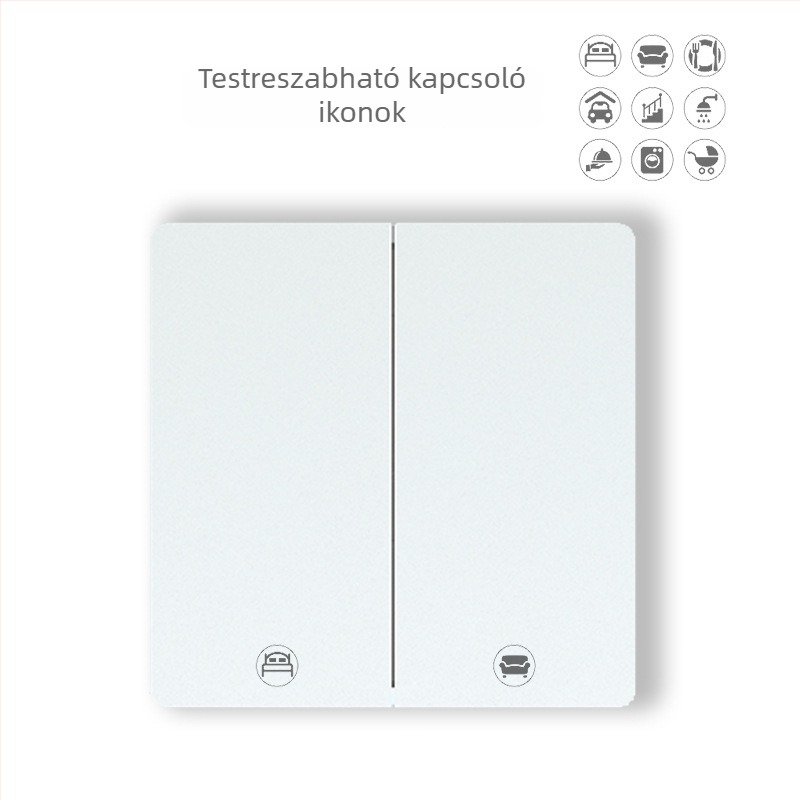 Önellátó, vezeték nélküli világításkapcsoló otthonra, 2/3/4-utas, 433MHz, 86-os típus, fúrás nélküli, öntapadós telepítés