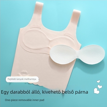 Lányoknak készült, seamless csőtop melltartó, 3/4 kosár, habos bélés, lélegző és kényelmes