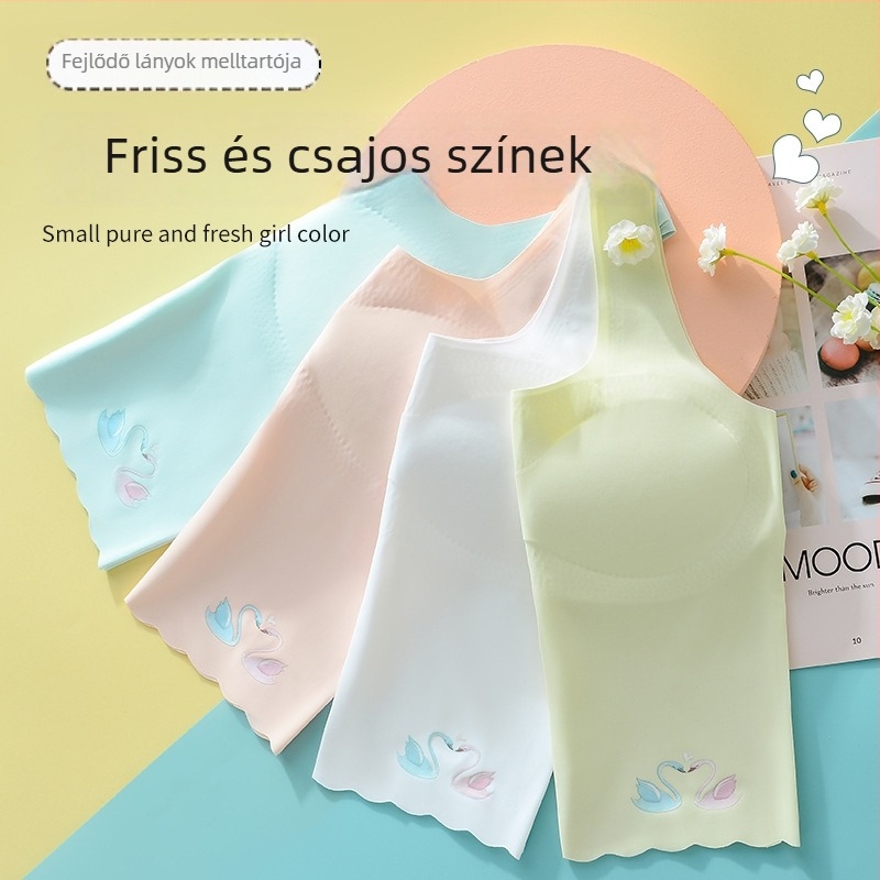 Lányoknak készült, seamless csőtop melltartó, 3/4 kosár, habos bélés, lélegző és kényelmes