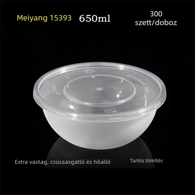 Egyszer használatos kerek ételtároló 650 ml Eight Treasures Rice és Laba Porridge számára, tál elvitelre, vastagított