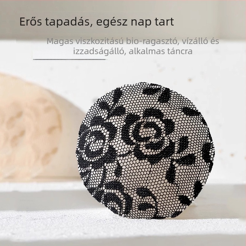 Csipkés szilikon mellbimbó tapaszok, láthatatlanok, varrat nélküli, anti kidudorodás, csúszásmentes, izzadságálló, nőknek