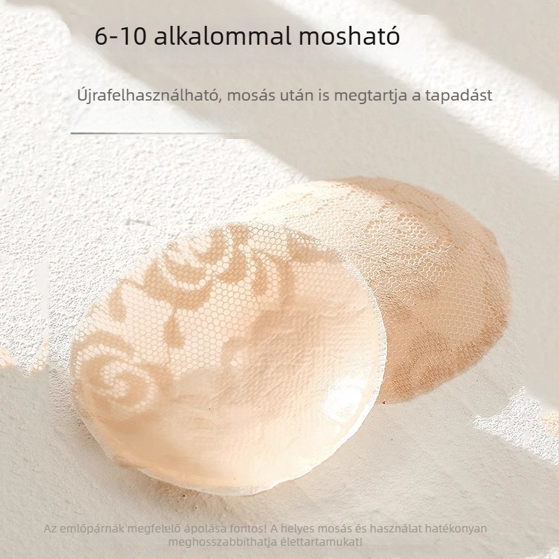Csipkés szilikon mellbimbó tapaszok, láthatatlanok, varrat nélküli, anti kidudorodás, csúszásmentes, izzadságálló, nőknek