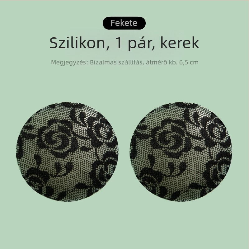 Csipkés szilikon mellbimbó tapaszok, láthatatlanok, varrat nélküli, anti kidudorodás, csúszásmentes, izzadságálló, nőknek