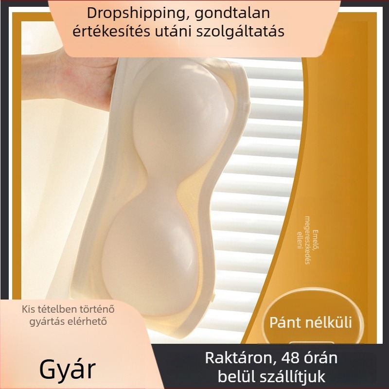 Pánt nélküli nyári anti-slip push-up melltartó kis mellekhez, láthatatlan fedéssel, vezeték nélküli