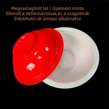 Műanyag tál ebédhez és leveshez, mikróbiztos, retro elegáns stílus