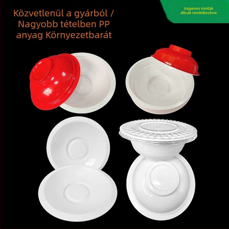 Műanyag tál ebédhez és leveshez, mikróbiztos, retro elegáns stílus