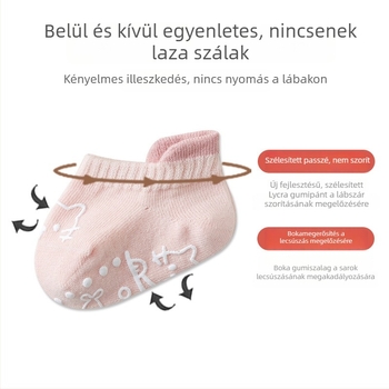 2023 őszi-téli baba anti-slip zokni, rövid szárú, mesefigurás mintával, pamutból