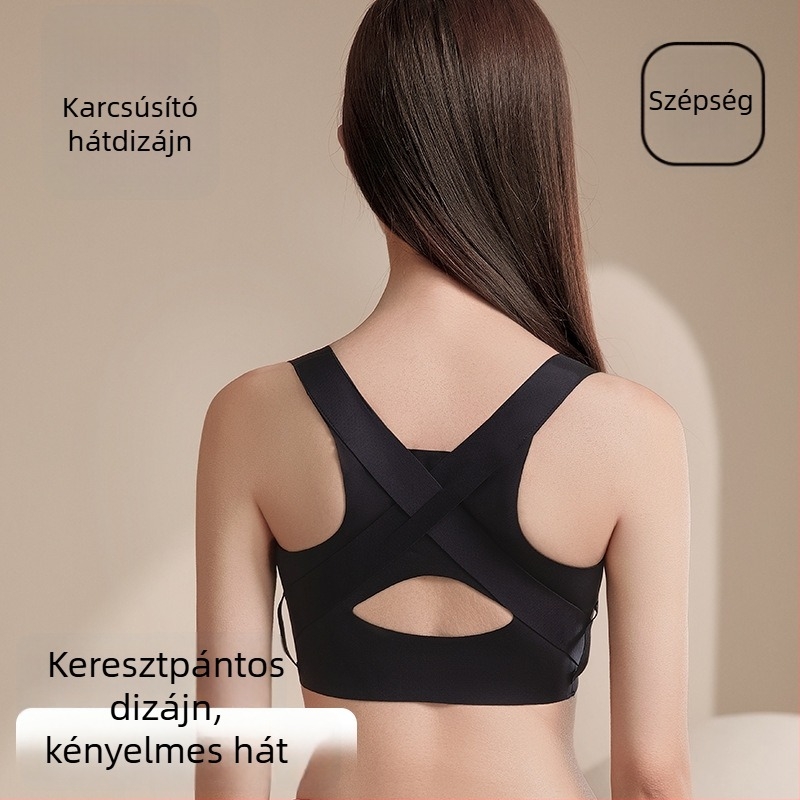 Varrás nélküli, láthatatlan melltartó kismellűeknek push-up effektussal, elől záródó csattal, testtartás-javító és hátsó formázó, nőknek