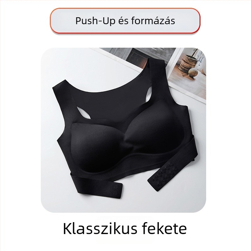 Varrás nélküli, láthatatlan melltartó kismellűeknek push-up effektussal, elől záródó csattal, testtartás-javító és hátsó formázó, nőknek