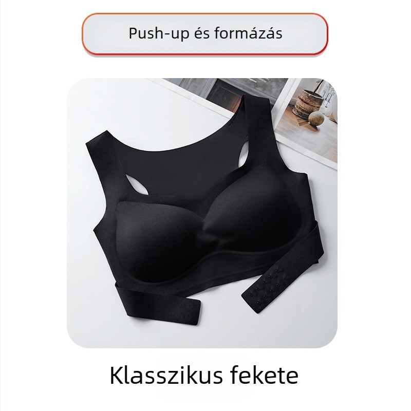 Varrás nélküli, láthatatlan melltartó kismellűeknek push-up effektussal, elől záródó csattal, testtartás-javító és hátsó formázó, nőknek