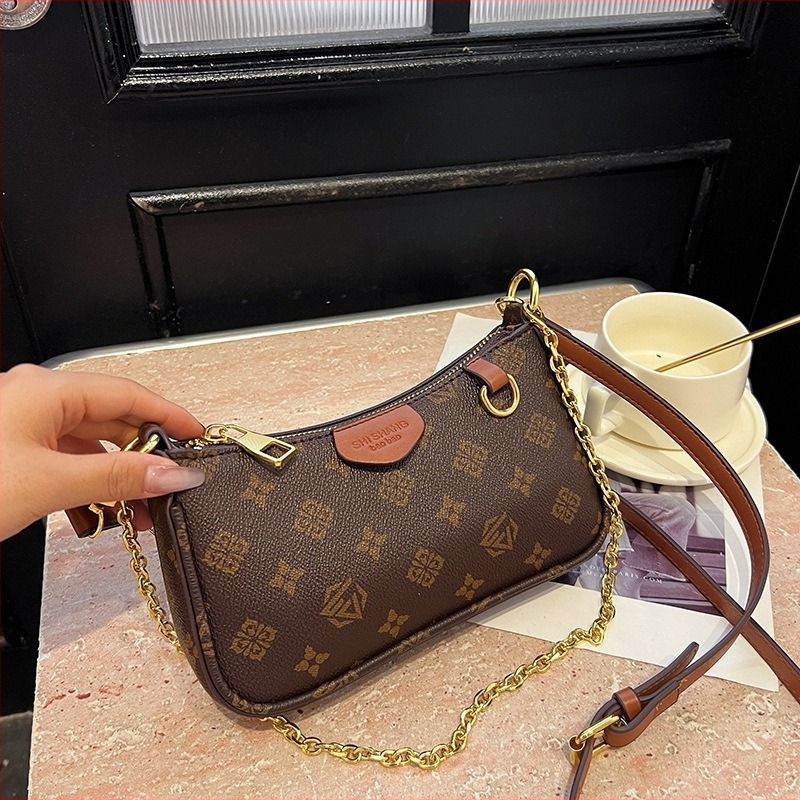 Nyereg alakú táska divatos mintával és lovagi lánccal, Mahjong táska, retró színblokkal, egy vállon átívelő crossbody