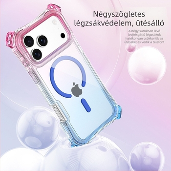 iPhone 17 Pro Maxhez tervezett 3-in-1 gradientes mágneses tok négy sarkú pánttal — testreszabható