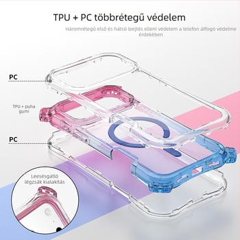 iPhone 17 Pro Maxhez tervezett 3-in-1 gradientes mágneses tok négy sarkú pánttal — testreszabható
