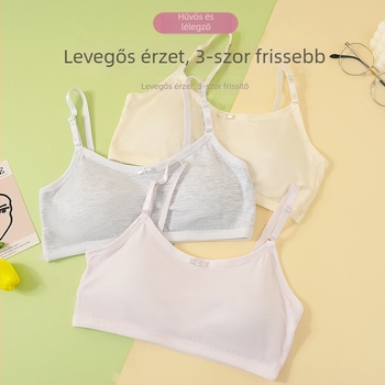 Pamut melltartó lányoknak, háromszögű kosarakkal, lélegző és kényelmes tiniknek