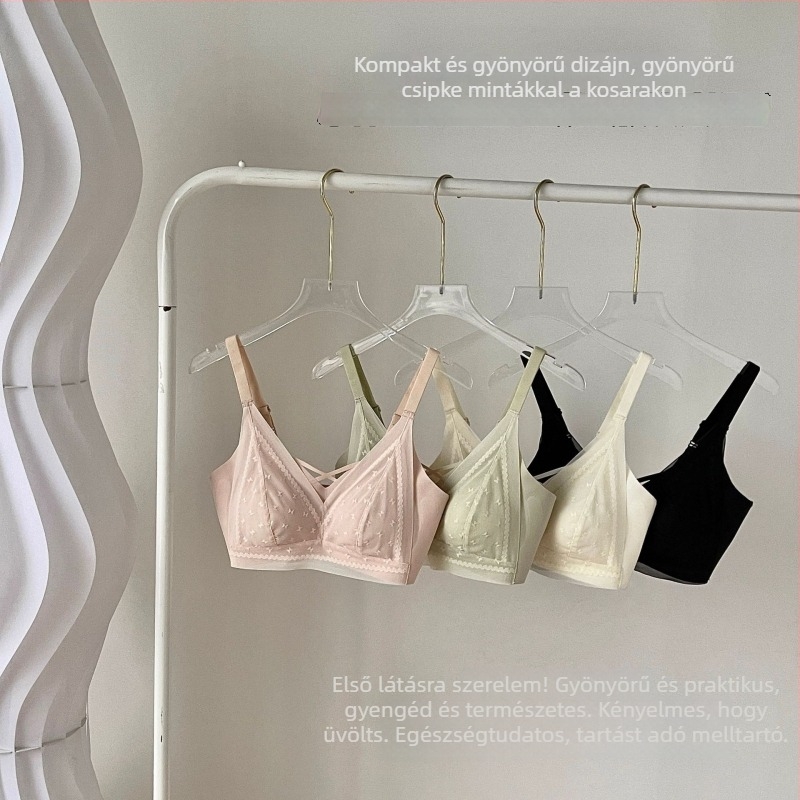 Csipkés hát nélküli, seamless női melltartó, fix integrált anti-expozíciós bandeau, push-up hatású, amely kiemeli és megemeli a dekoltázst