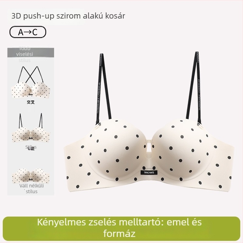 Sima varrás nélküli női melltartó kis méretű mellekhez, kereszt hátsó dizájn, emeli és támasztja, összegyűjti a oldalsó melleket