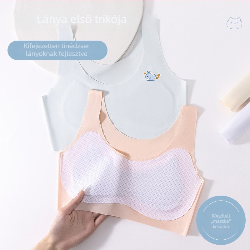 Nyári nylon sportmelltartó lányoknak, fejlesztési szakasz 1–2, vékony, varrás nélküli, lélegző