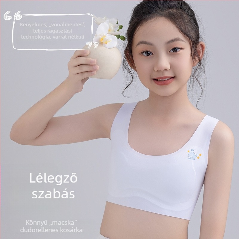 Nyári nylon sportmelltartó lányoknak, fejlesztési szakasz 1–2, vékony, varrás nélküli, lélegző