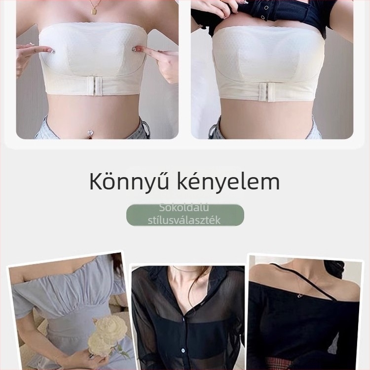 Csúszásmentes váll nélküli melltartó nőknek, teljes kosár, nagy méret, emelés és tartás, csőtop stílus, szép hát