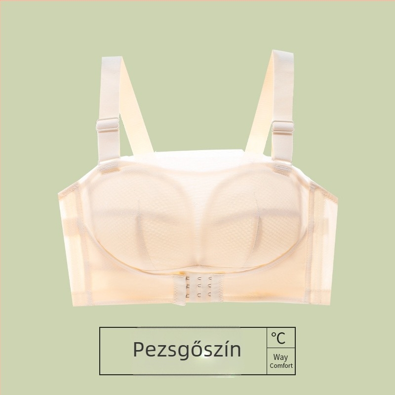 Csúszásmentes váll nélküli melltartó nőknek, teljes kosár, nagy méret, emelés és tartás, csőtop stílus, szép hát