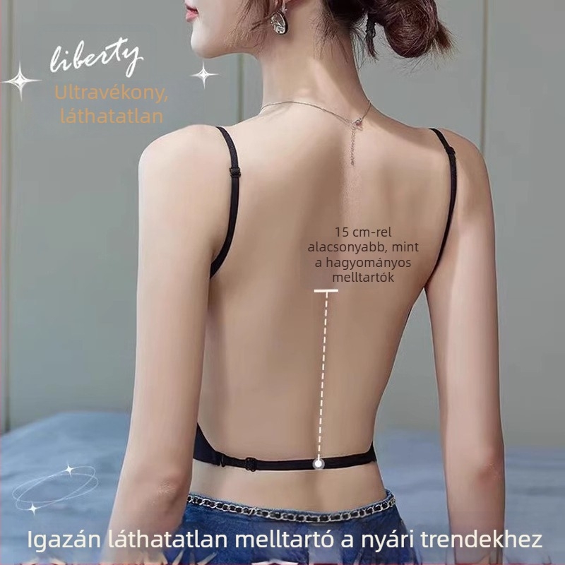 U-alakú hátsó melltartó pamutból, vállpánt nélküli, kis mellhez, összébb húzó hatás, optikailag növeli a dekoltázst
