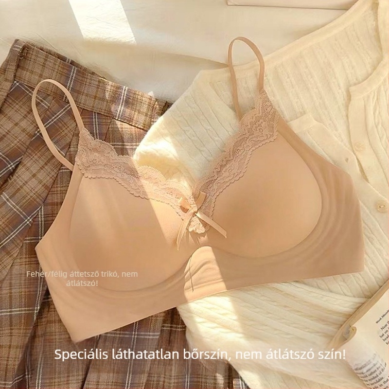 Svetlana Csipkés, varrat nélküli melltartó - láthatatlan, Push-Up, csúszásmentes, 3/4 kosár, vékony pántok
