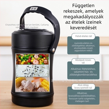 304 rozsdamentes acélból készült ebédes doboz USB fűtéssel, hőmérséklet-szabályozás, 2,0 literes kapacitás, diákoknak és dolgozóknak, autóban is használható