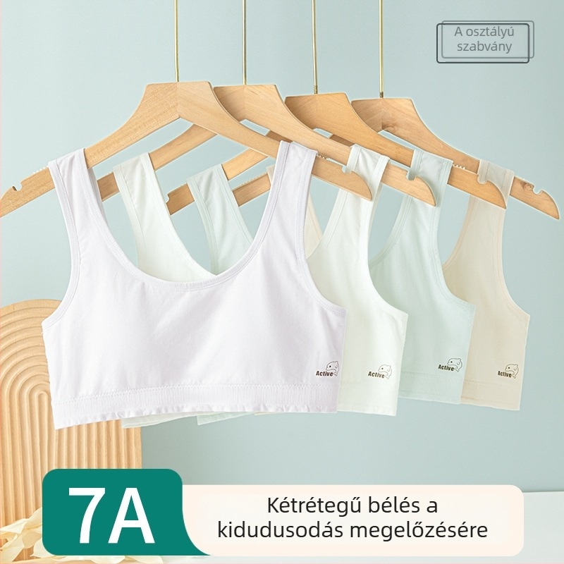 Légáteresztő melltartó, mellény-stílusú tiniknek, teljes kosár, antibakteriális 7A