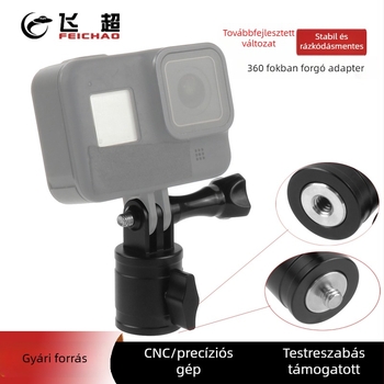 360°-os forgó adapter 1/4-inch menettel Insta360 One X és GoPro 13 kamerákhoz, kompakt gimbál adapter