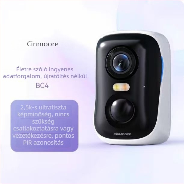 BC4 otthoni kamera AI észleléssel, vezeték nélküli, fúrás nélkül telepítés, beltéri és kültéri használat, 4G távoli megfigyelés