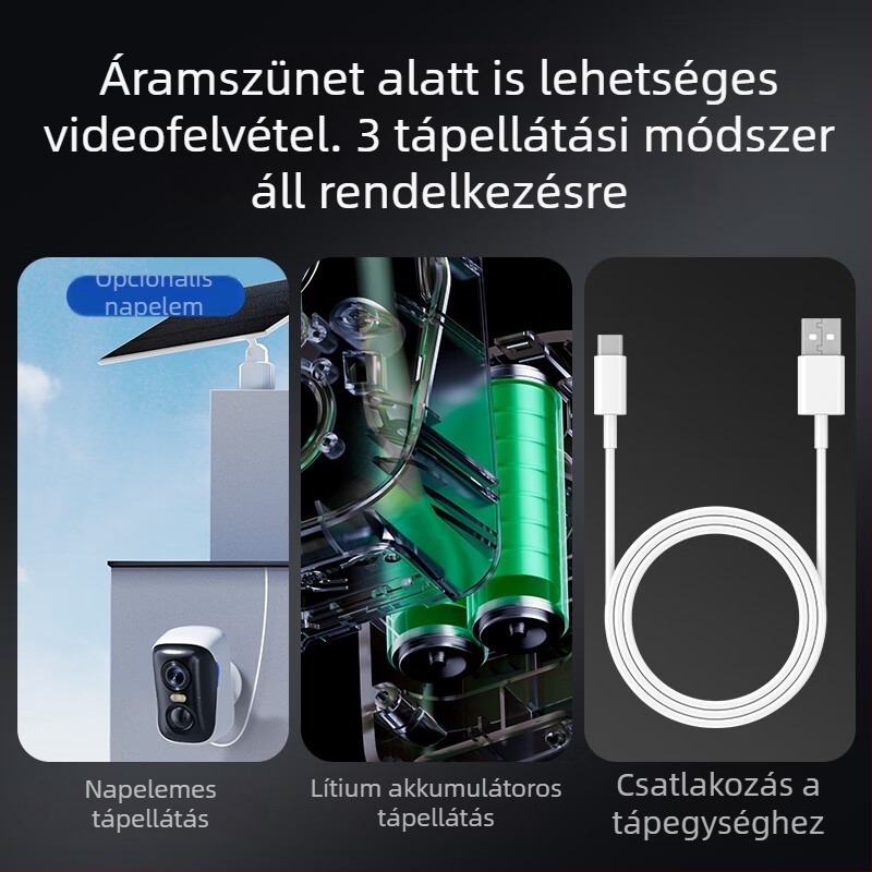 BC4 otthoni kamera AI észleléssel, vezeték nélküli, fúrás nélkül telepítés, beltéri és kültéri használat, 4G távoli megfigyelés