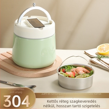 304 rozsdamentes acél vákuum-izolált ebédes doboz – hordozható irodai és iskolai használatra