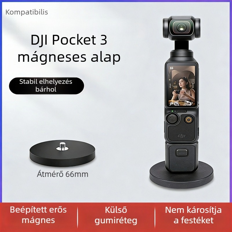 DJI Pocket 3 mágneses asztali alap, vákuumos rögzítő és tartó korláthoz sportkamerákhoz