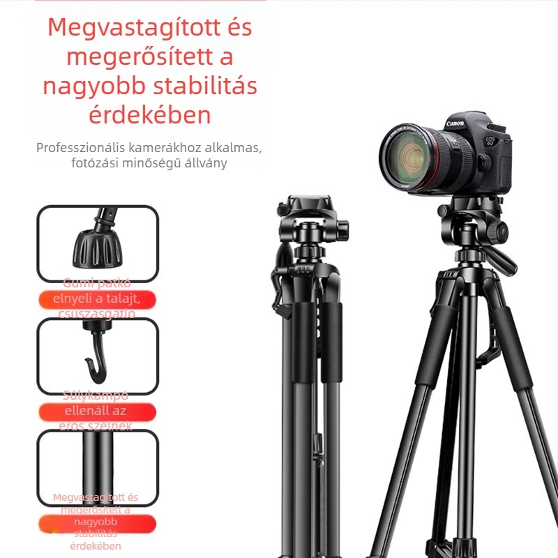 3520 DSLR-kamera állvány, padlóra álló fotózáshoz és élő közvetítéshez, hordozható telefon-tartó