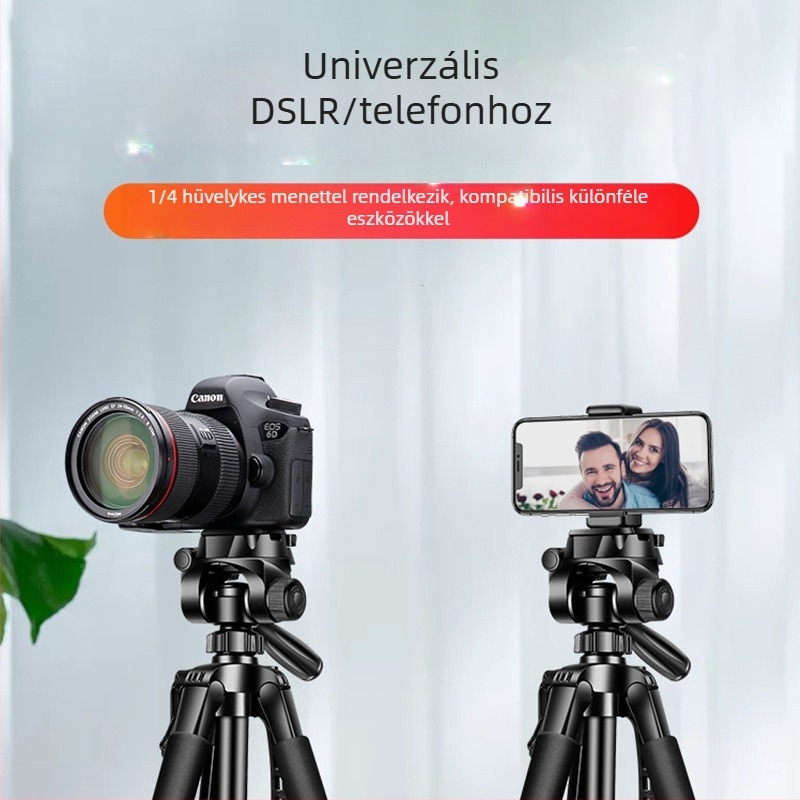3520 DSLR-kamera állvány, padlóra álló fotózáshoz és élő közvetítéshez, hordozható telefon-tartó
