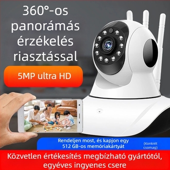Vezeték nélküli Wi-Fi kamera otthoni megfigyeléshez, távoli ellenőrzés okostelefonról, 1080p HD, éjjellátás, V380Pro