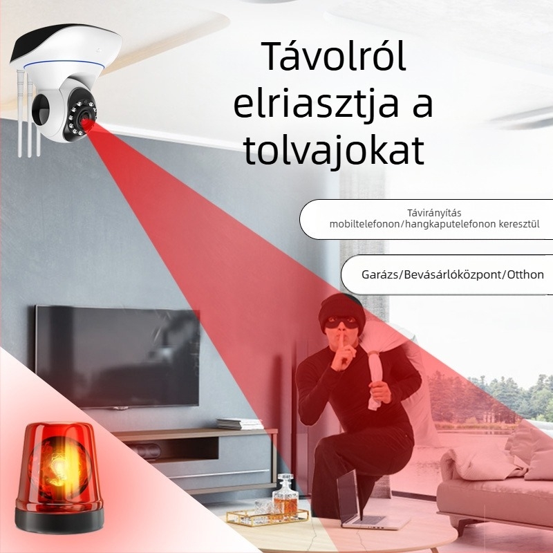 Vezeték nélküli Wi-Fi kamera otthoni megfigyeléshez, távoli ellenőrzés okostelefonról, 1080p HD, éjjellátás, V380Pro