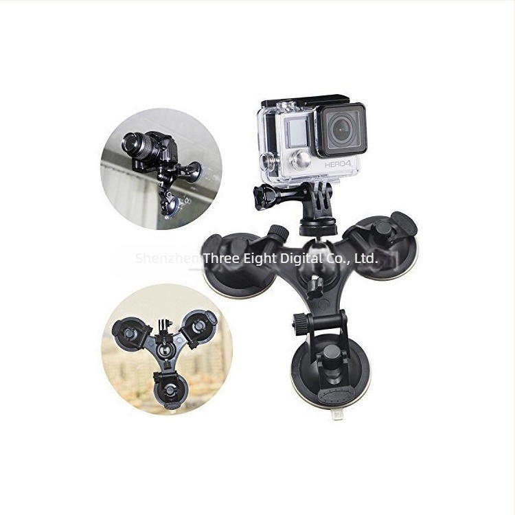 GoPro autós alacsony szögű tartó Pan/Tilt fejjel és háromszög vákuumcsészével