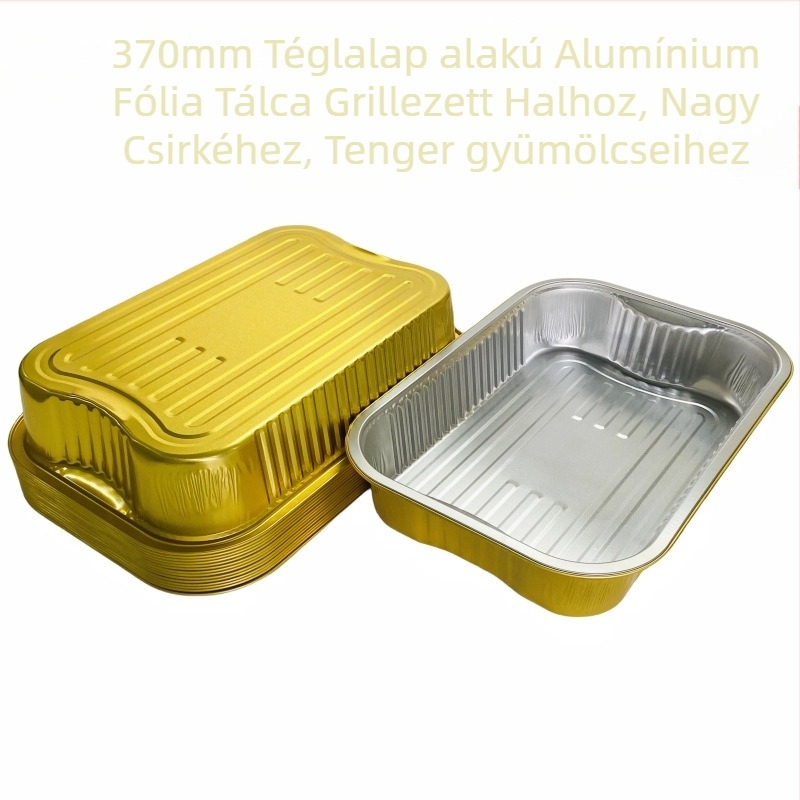 Grilltál alumíniumból fedővel, doboz elvitelre halhoz