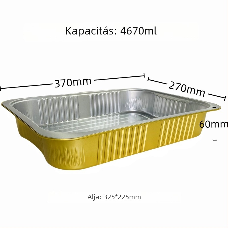 Grilltál alumíniumból fedővel, doboz elvitelre halhoz