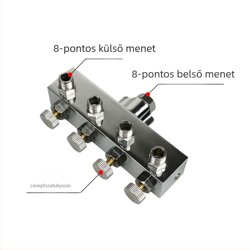 Univerzális légpumpa- és permetezőpisztoly adapter készlet 8-ágú légcső-csatlakozóval