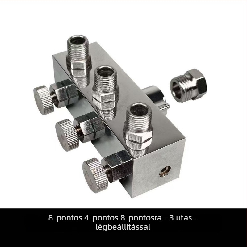 Univerzális légpumpa- és permetezőpisztoly adapter készlet 8-ágú légcső-csatlakozóval