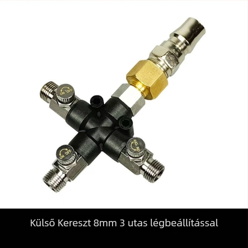Univerzális légpumpa- és permetezőpisztoly adapter készlet 8-ágú légcső-csatlakozóval