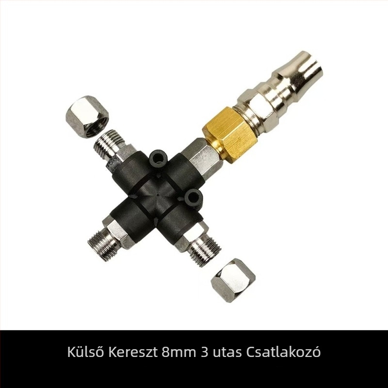Univerzális légpumpa- és permetezőpisztoly adapter készlet 8-ágú légcső-csatlakozóval