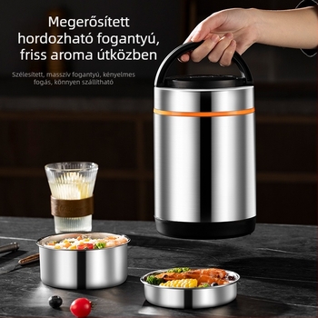 Rozsdamentes acélból készült, többszörös vákuumos szigetelésű ebédes doboz, hosszú hőtartás, nagy kapacitás, hordozható zárt termosz irodai dolgozók és diákok számára