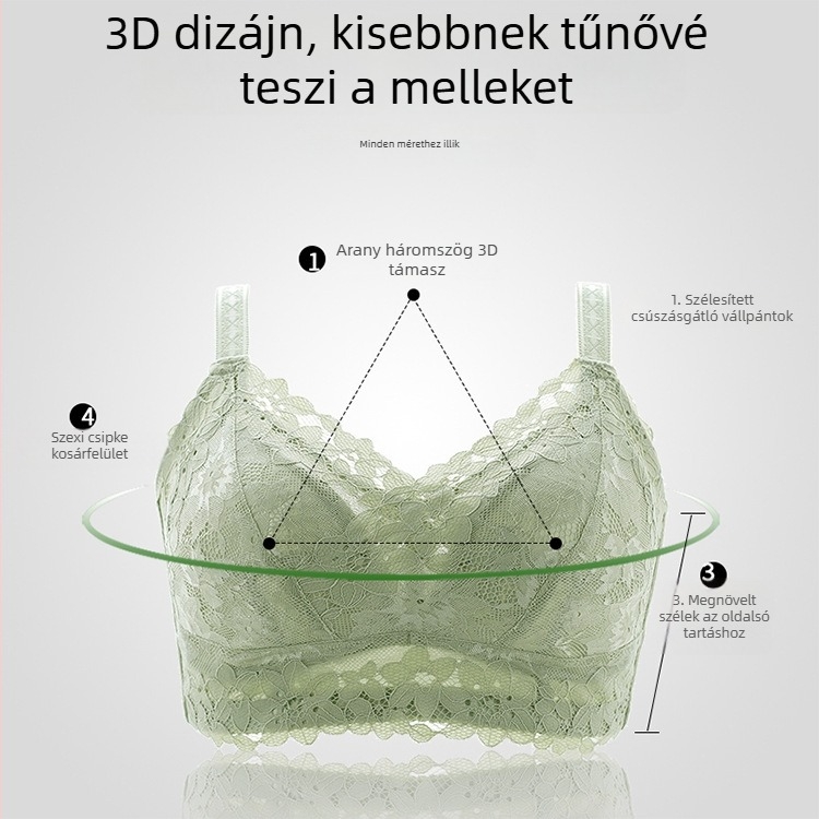 Női vékony, merevítő nélküli melltartó, teljes kosár, formázó hatás, kényelmes emelés