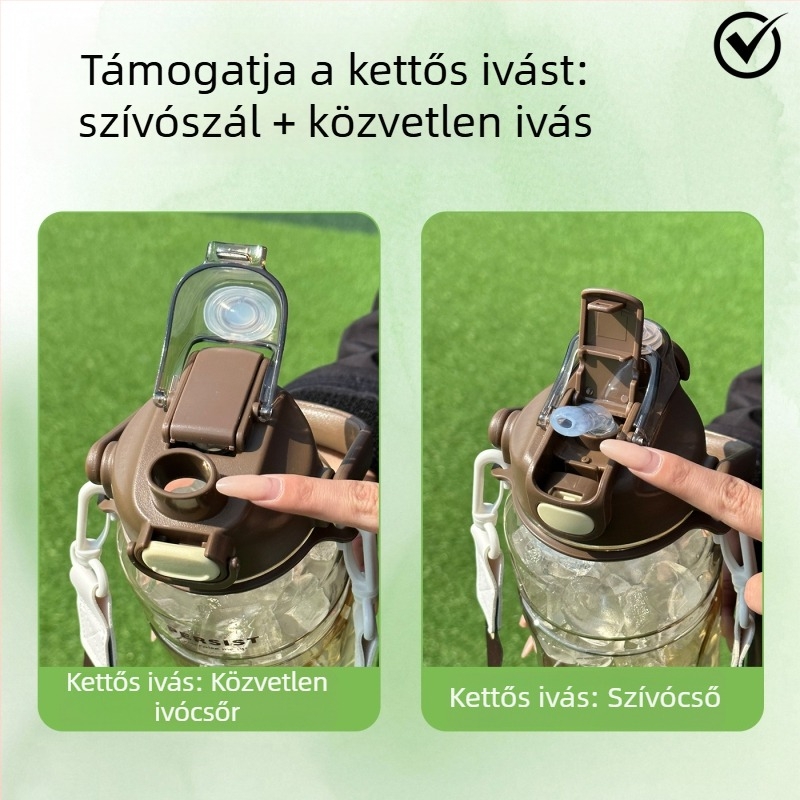 PPSU anyagú gyerekeknek készült ivópalack szívószállal, nagy kapacitású, hordozható sportos palack