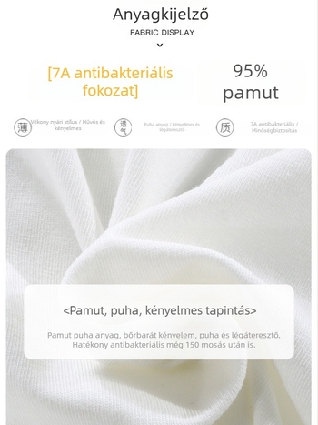 Gyerekek nyári pamut rövid ujjú felső, kerek nyakú, egyszínű, könnyű, antibakteriális