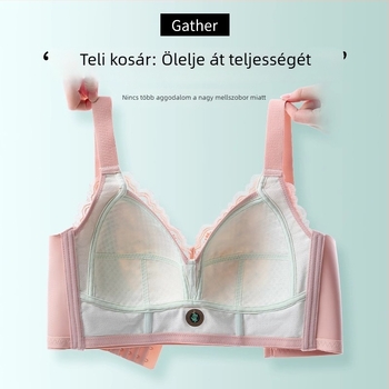 Csipkés, teljes kosárú melltartó nőknek nagy mellek számára, könnyű nyári modell, plusz méret, push-up, oldalsó formázás, megereszkedés elleni
