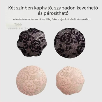 Csipkés szilikon mellpasták, nyom nélkül, láthatatlan ruhák alatt, csúszásmentes, izzadásálló, kör alakú areola matricák